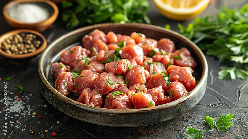Raw chicken giblets gizzard ( stomach ) , meat background Raw chicken giblets gizzard ( stomach ) , meat background
