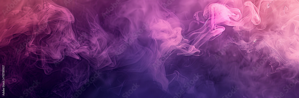 Obraz premium An abstract background features dark purple and pink colors with a captivating watercolor texture and smoke pattern. Serving as a versatile backdrop for design purposes, this gradient canvas blends 