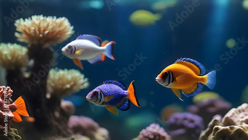 Stunning Pretty Colourful Tropical Saltwater Fish In Their Natural Habitat 300PPI High Resolution Image