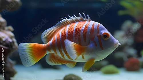 Stunning Pretty Colourful Tropical Saltwater Fish In Their Natural Habitat 300PPI High Resolution Image