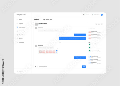 Company chatting message tool UI design photo