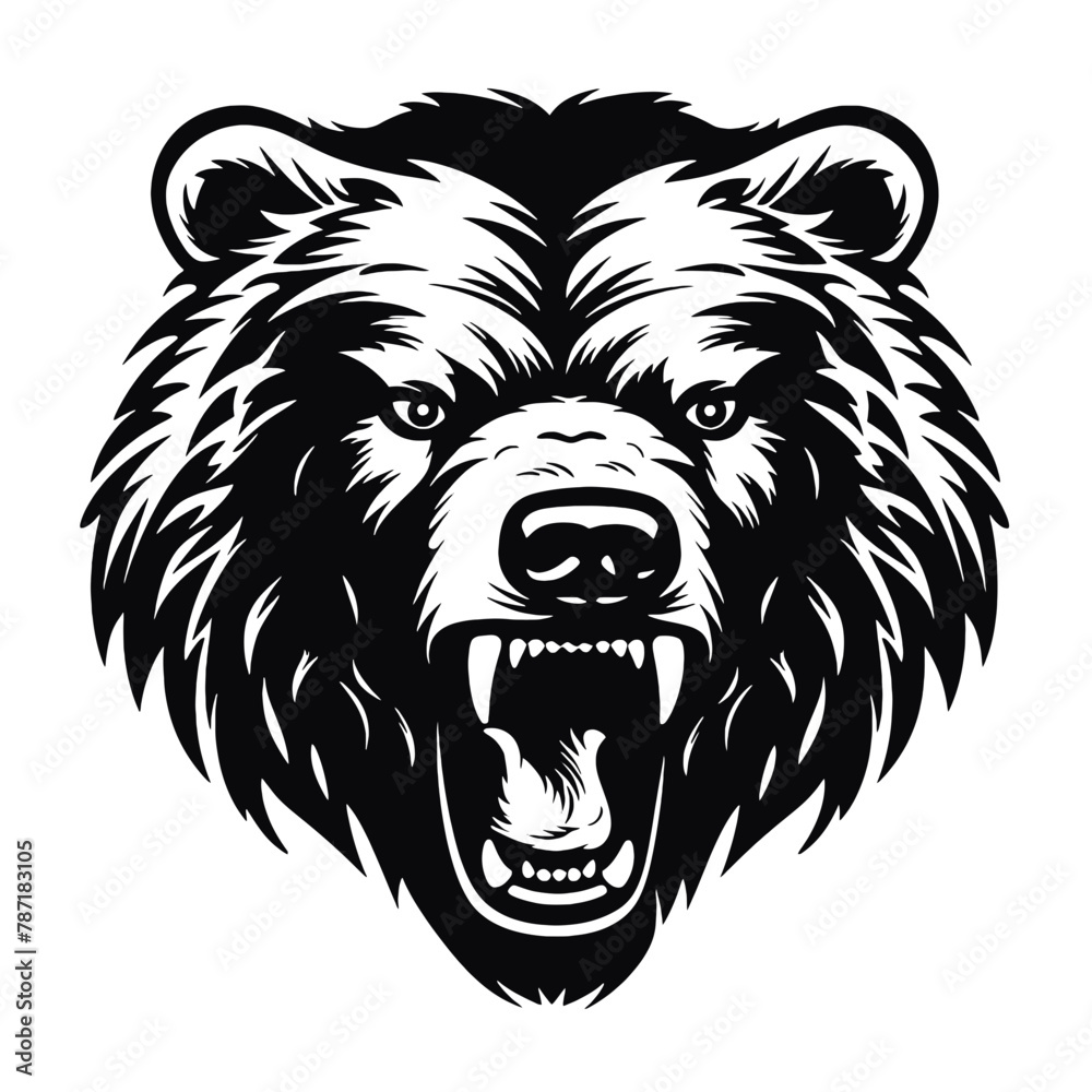 Fototapeta premium Bear Mascot - Vector Illusrations for T-shirts and Logos