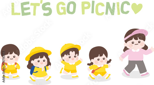 spring picnic cute illustration
