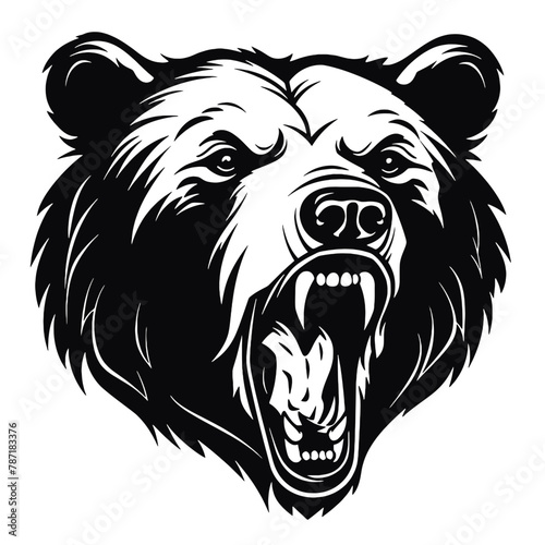 Wallpaper Mural roaring bear looking directly at the camera Torontodigital.ca