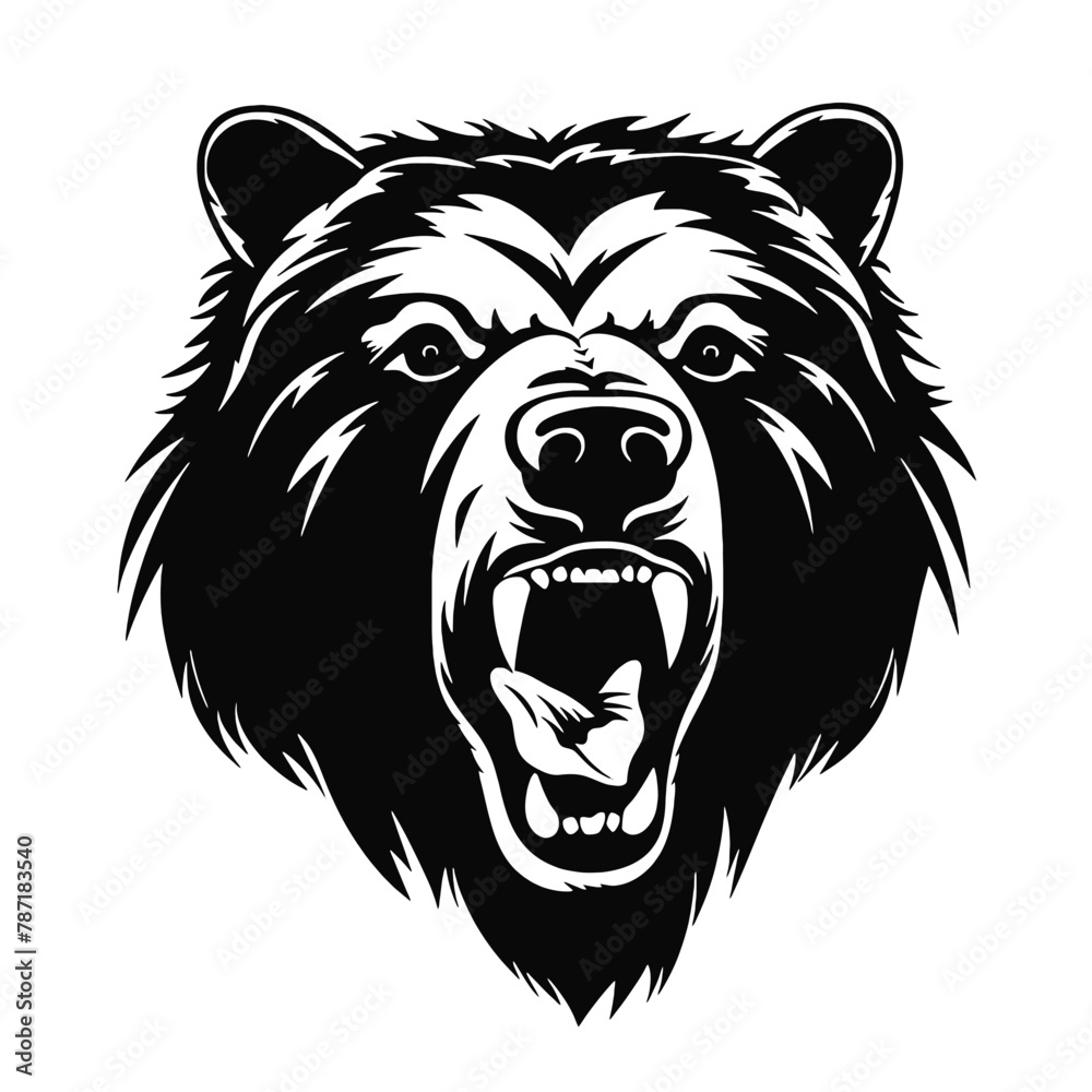 roaring bear looking directly at the camera roaring bear looking directly at the camera