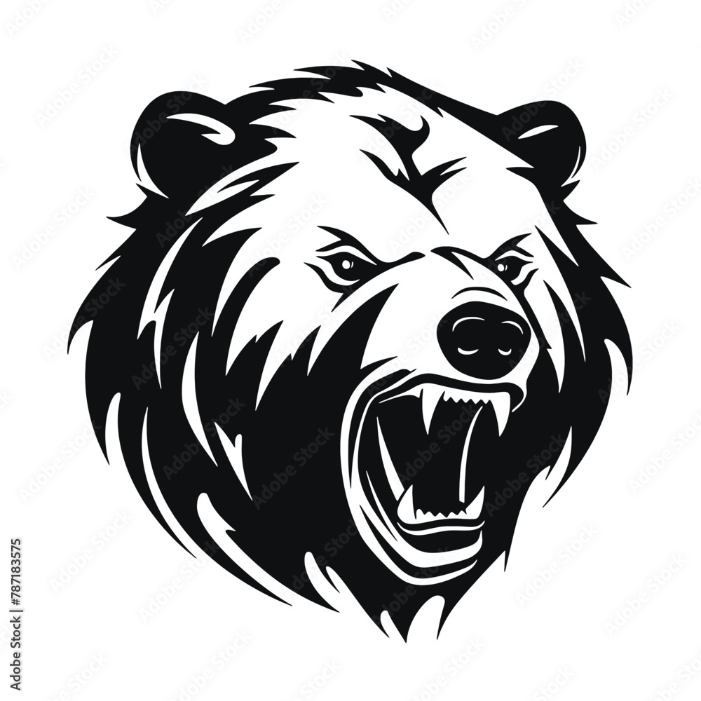 Fototapeta premium roaring bear looking directly at the camera