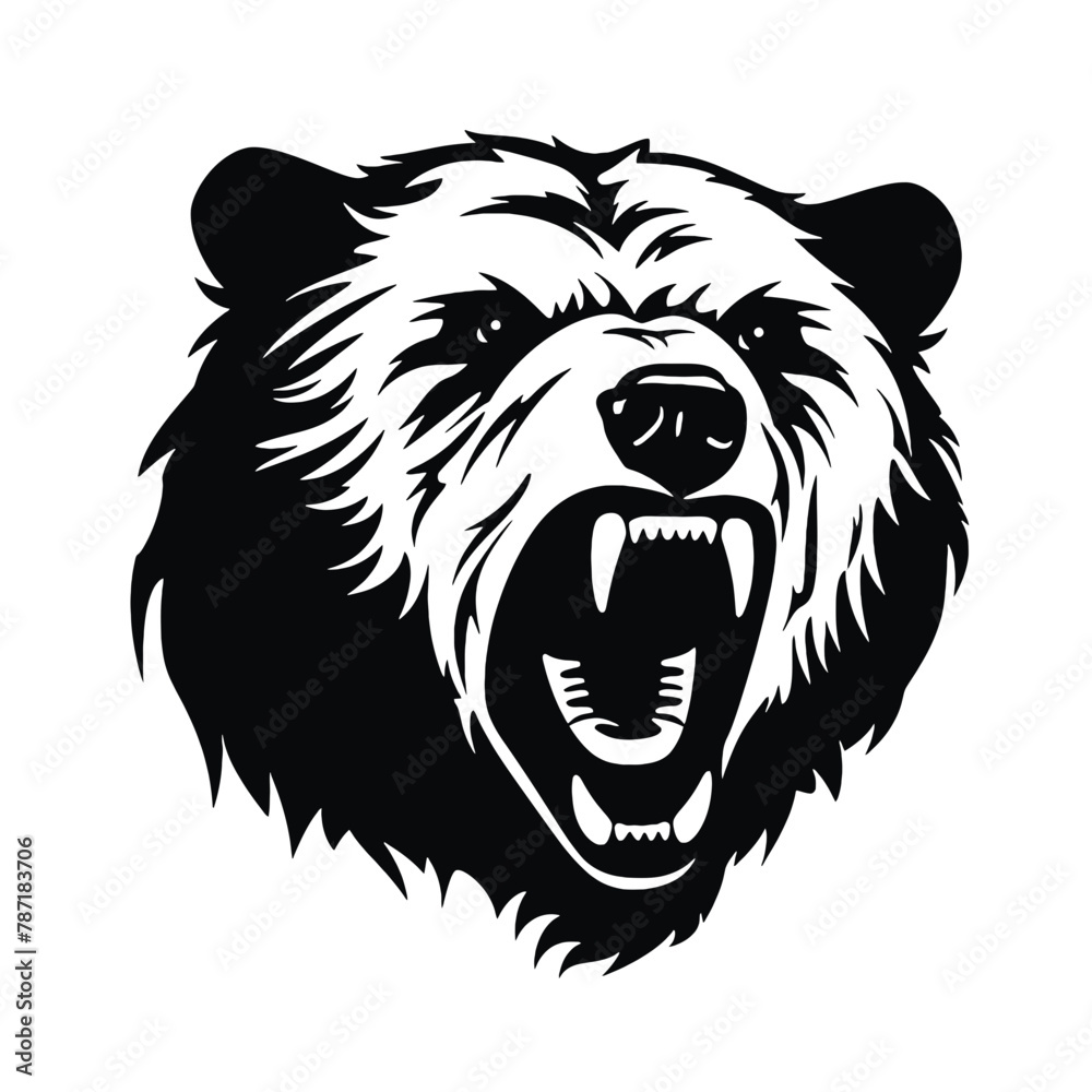 Fototapeta premium roaring bear looking directly at the camera