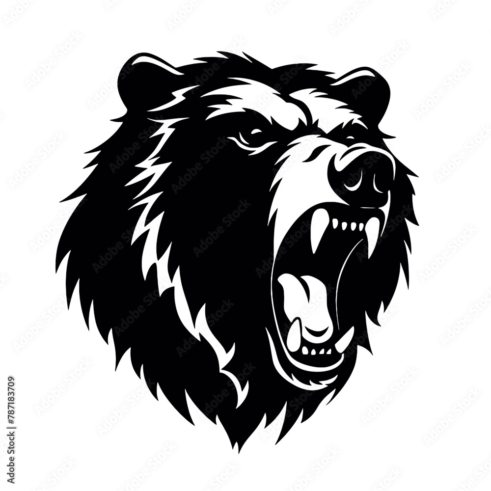 Fototapeta premium roaring bear looking directly at the camera
