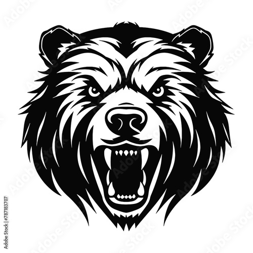 roaring bear looking directly at the camera