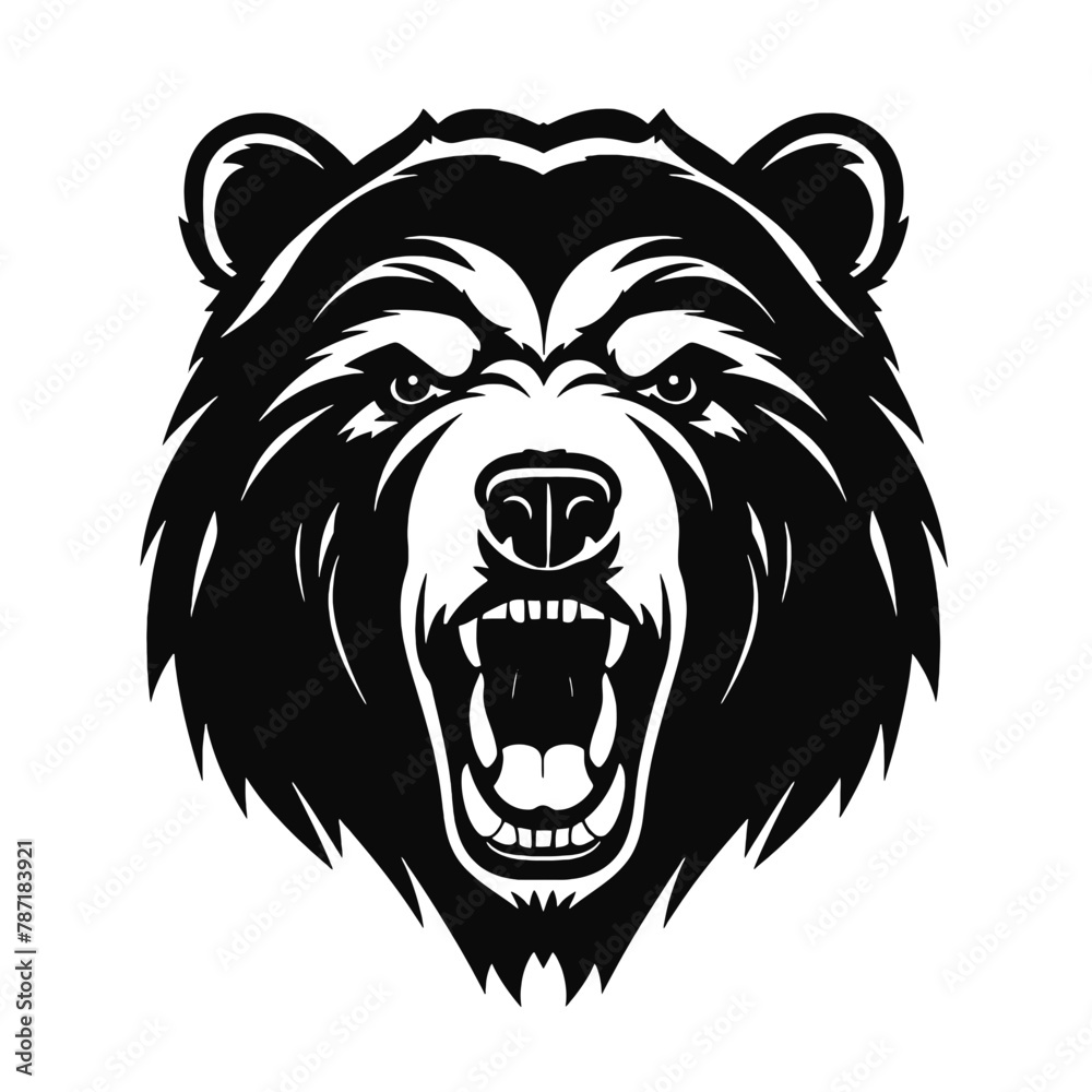 roaring bear looking directly at the camera roaring bear looking directly at the camera