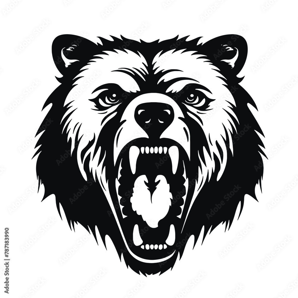 roaring bear looking directly at the camera roaring bear looking directly at the camera