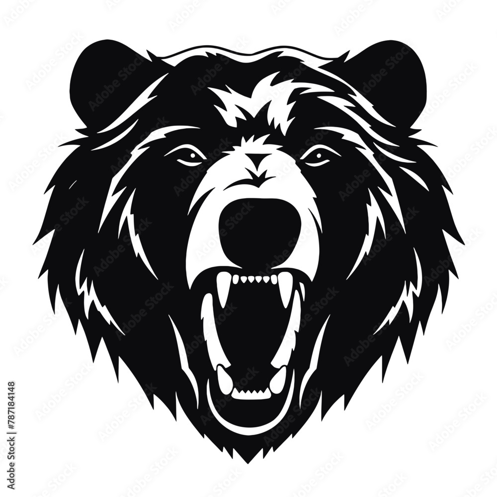 Fototapeta premium roaring bear looking directly at the camera