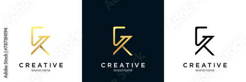 Abstract Alphabet letters Initials Monogram logo KG or GK