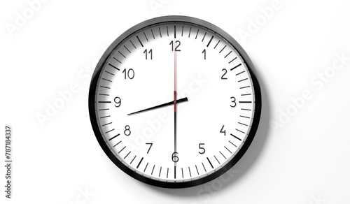 Time at half past 8 o clock - classic analog clock on white background - 3D illustration