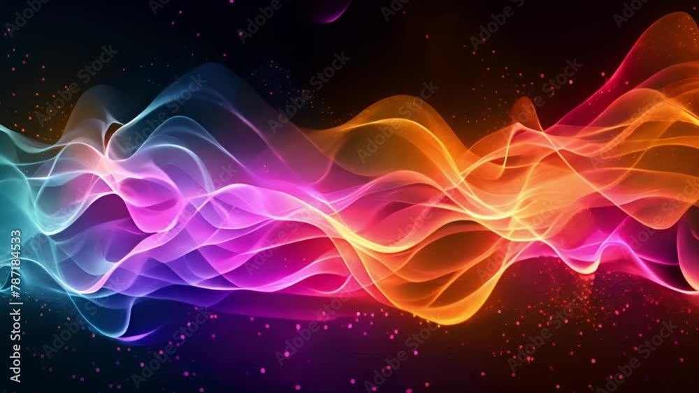 Vibrant Colorful Light Wave on Black Background Vibrant Colorful Light Wave on Black Background