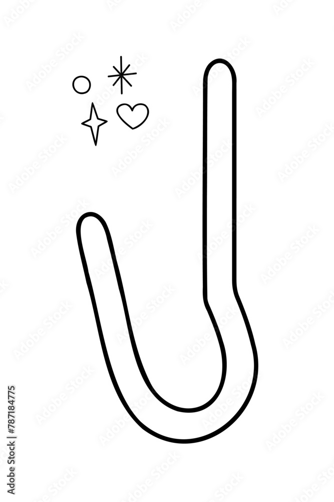 Needle for removing loops. Doodle outline vector black and white illustration. Needle for removing loops. Doodle outline vector black and white illustration.