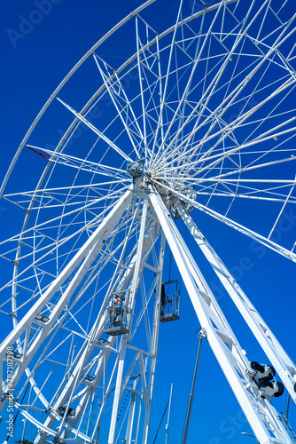 ferris wheel on a blue sky