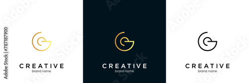 letter ge circle logo design vector illustration template