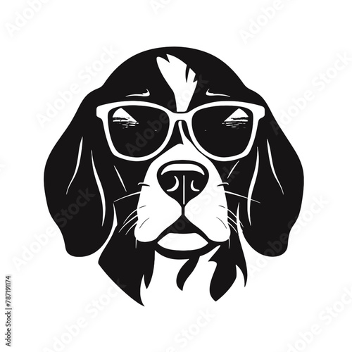 Cute beagle puppy cartoon, vector illustration