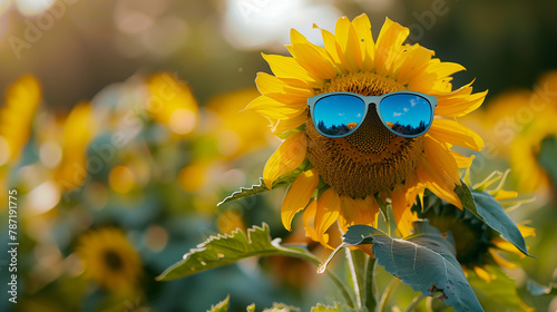 sunflower wearing sunglasses in summer © BB_Stock