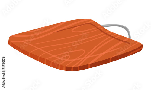 Wooden cutting board for cutting necessary for cooking. Ideal for demonstrating recipes, cooking tips, cookware commercials and cooking tutorials. Vector isolated illustration on a transparent