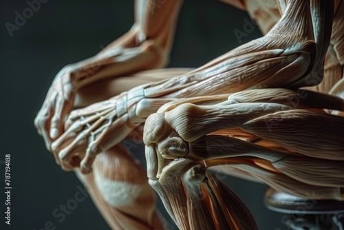 The knee pain skeleton: As the man's hand cautiously approaches his knee, his thoughts are drawn to the intricate network of bones that lie beneath the surface