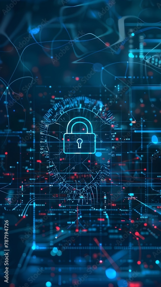 Obraz premium Innovative Cybersecurity Measures Safeguarding Digital Communication and Language Systems