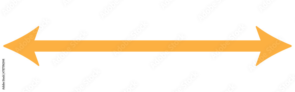 Horizontal dual thin long straight double ended arrow. Contour isolated vector image on white background. Horizontal dual thin long straight double ended arrow. Contour isolated vector image on white background.