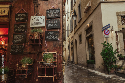 Outside picture of a food shop in Arezzo, Toscana, Italy
