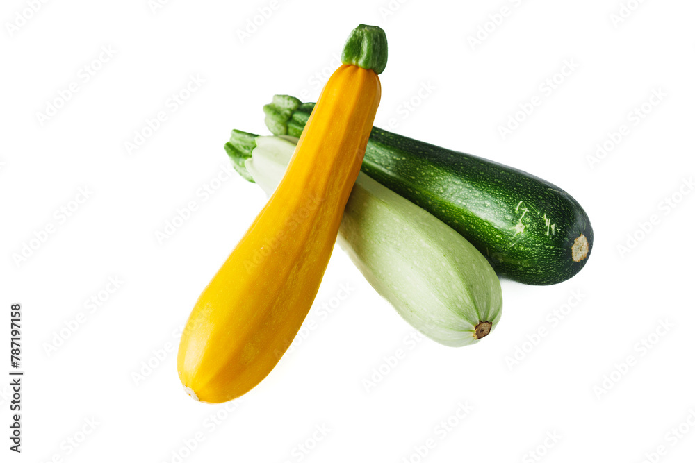 fresh natural zucchini on a white background fresh natural zucchini on a white background