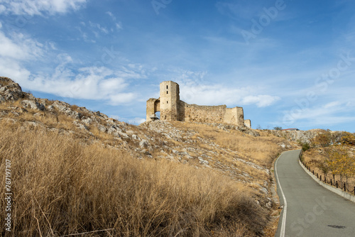 Landscape of The Enisala Medieval Fortress located near Jurilovca in Tulcea, Romania. photo