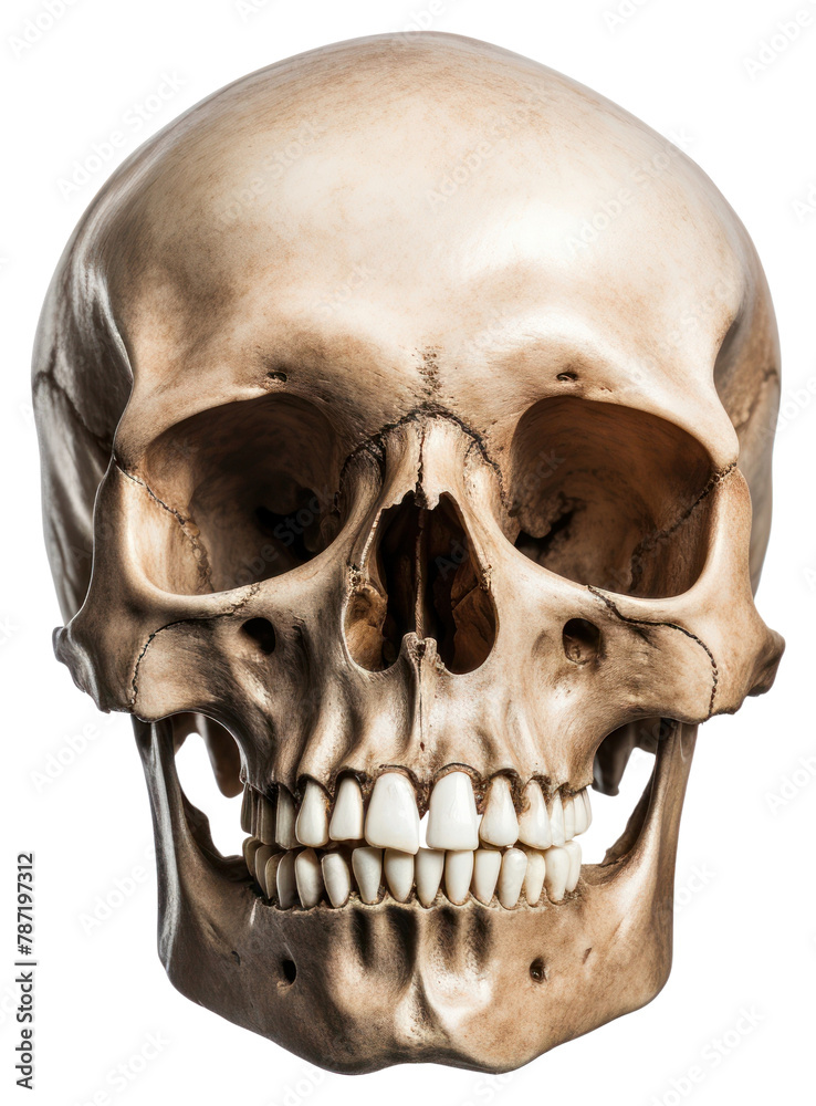Fototapeta premium PNG Human skull white background anthropology sculpture