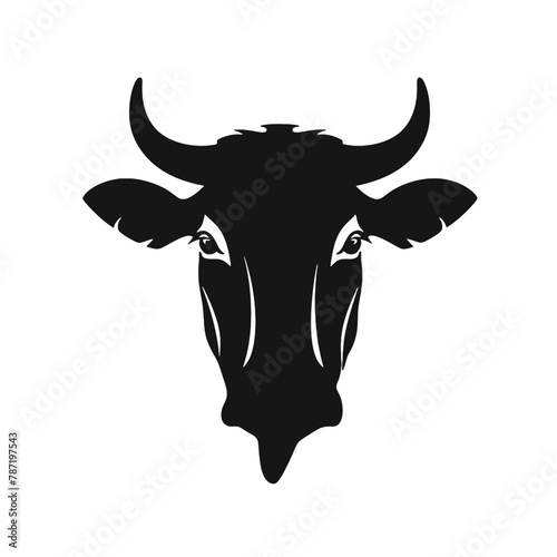 cow head portrait, set of stylized vector symbols © vectorcyan
