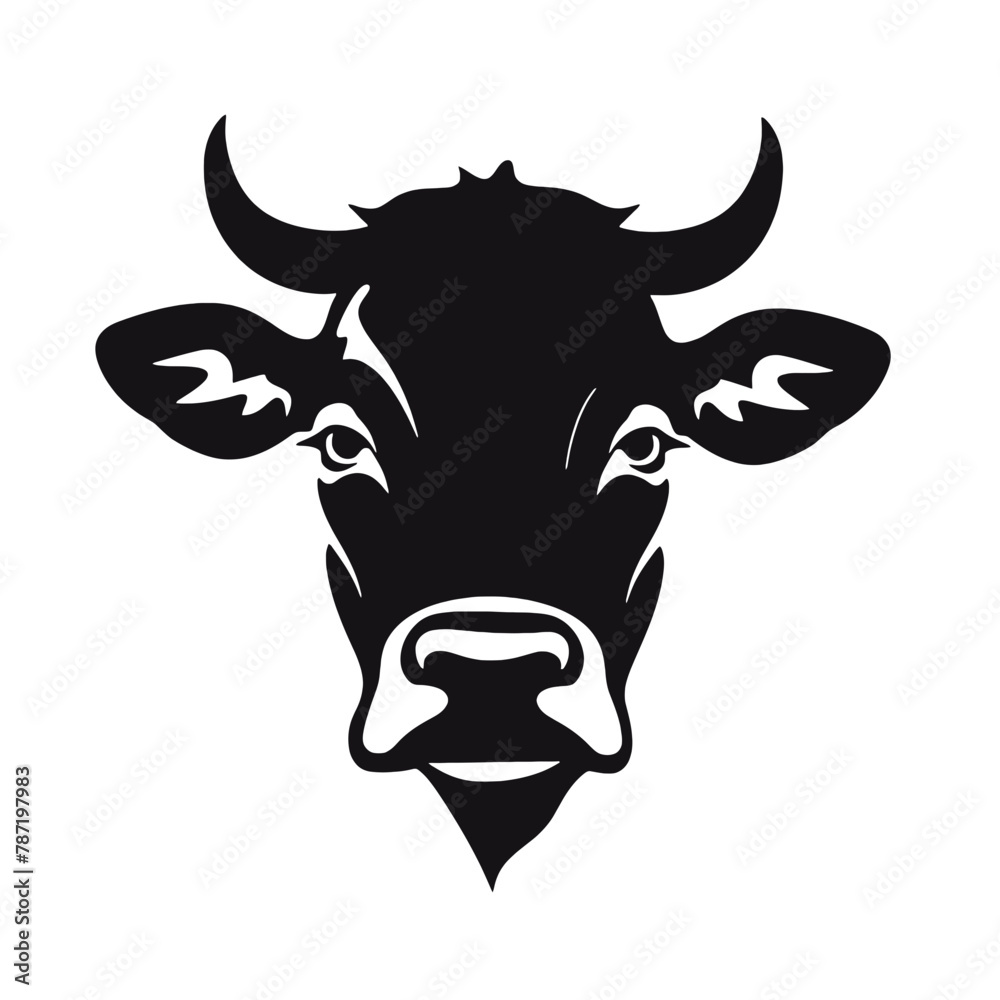 cow head logo silhouette vector cow head logo silhouette vector