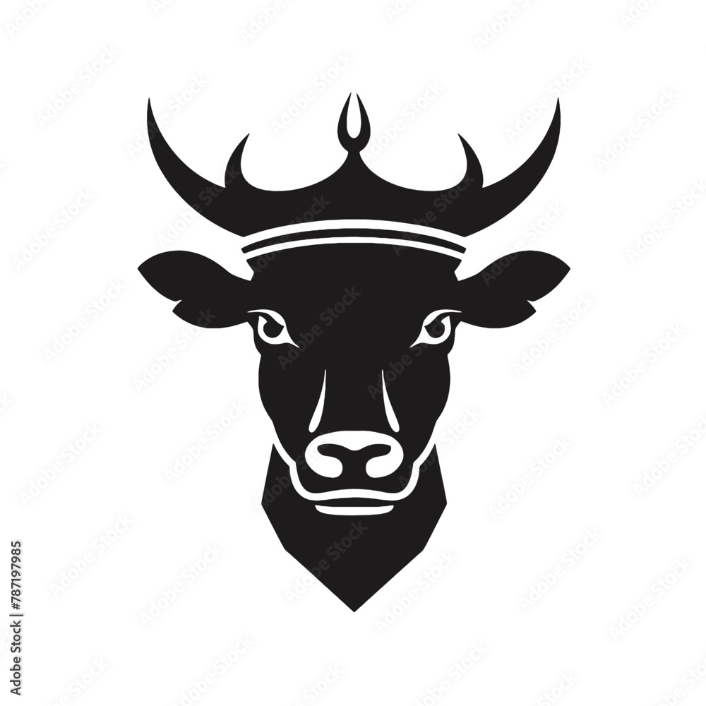 cow head logo silhouette vector cow head logo silhouette vector