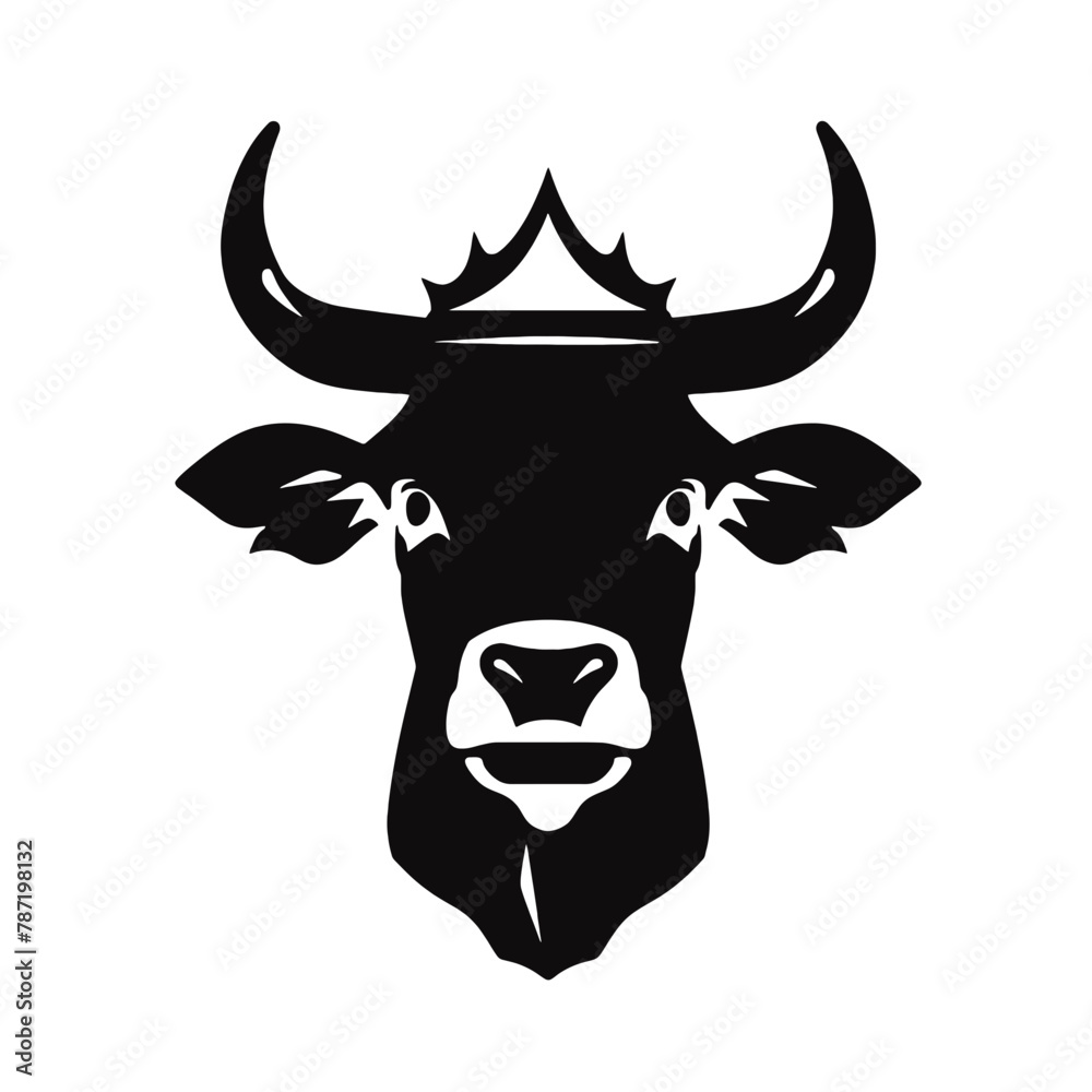 cow head logo silhouette vector cow head logo silhouette vector