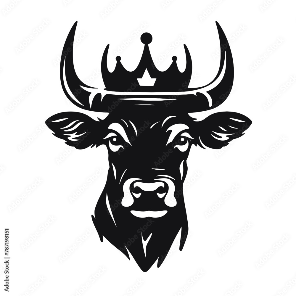 Fototapeta premium cow head logo silhouette vector