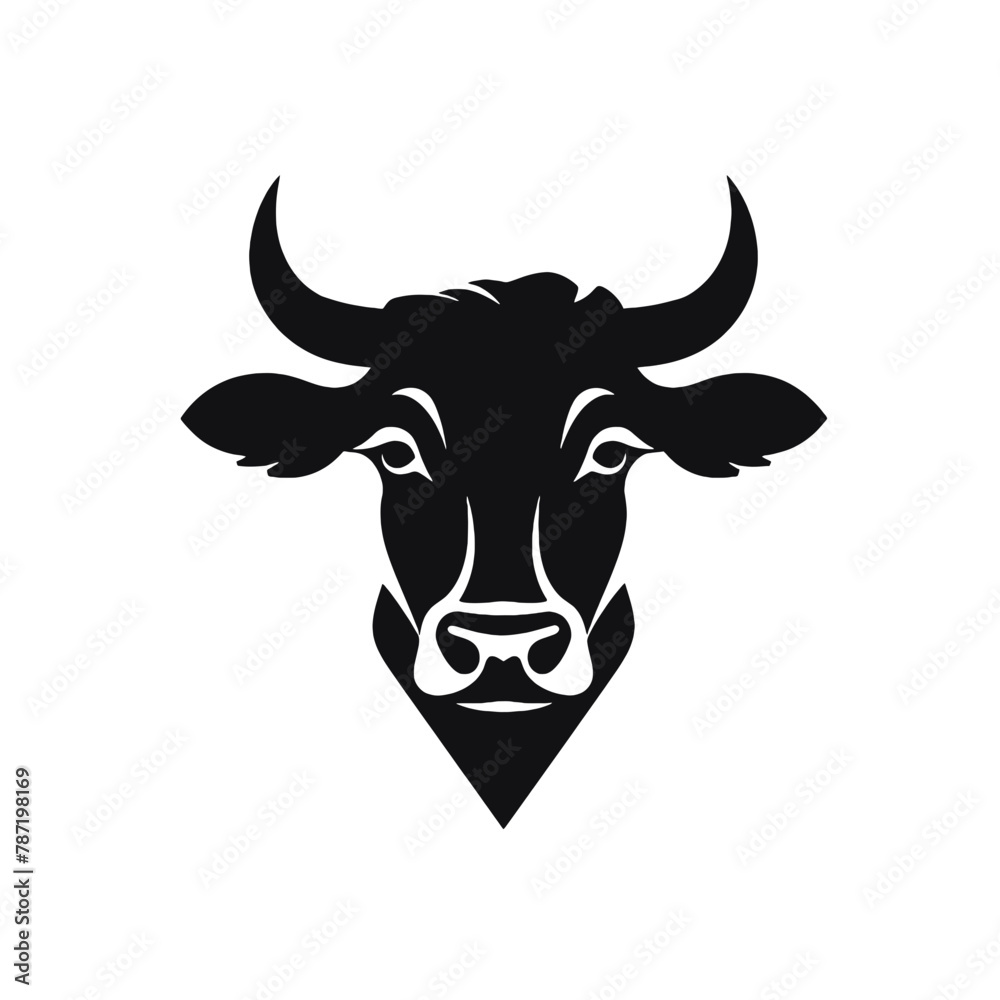 cow head logo silhouette vector cow head logo silhouette vector