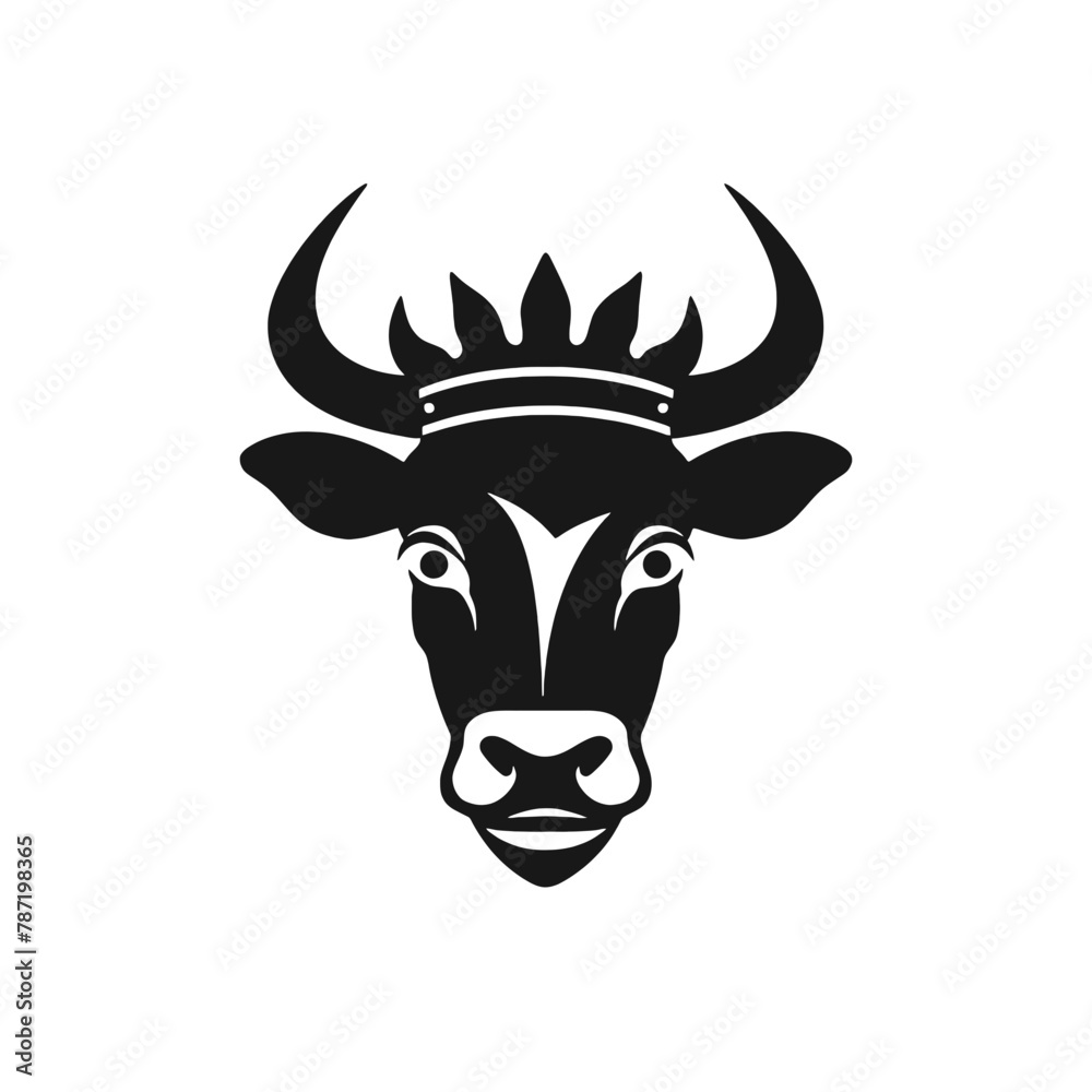cow head logo silhouette vector cow head logo silhouette vector