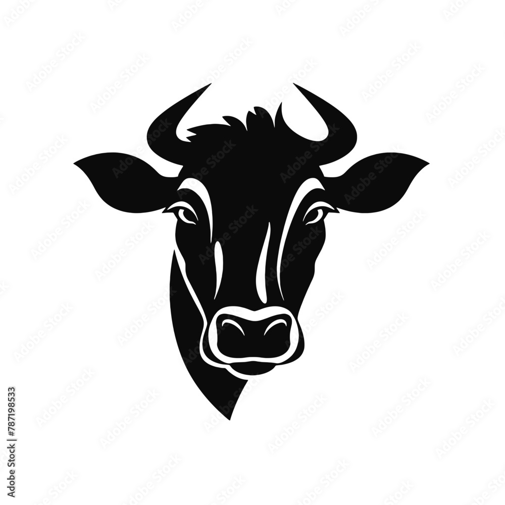 cow head logo silhouette vector cow head logo silhouette vector
