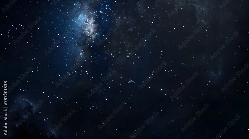 Milky way galaxy with star and space dust in the universe and deep planet night sky background with copy space : Generative AI