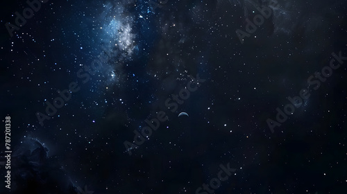 Milky way galaxy with star and space dust in the universe and deep planet night sky background with copy space : Generative AI