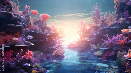 Dive into a vibrant coral reef where AI-generated marine life celebrates a tugether party beneath the sea