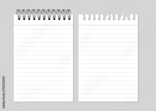 top spiral notebook stationary realistic set TORN PAGE
