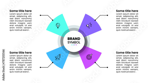 Infographic template. Propeller with 4 steps and icons