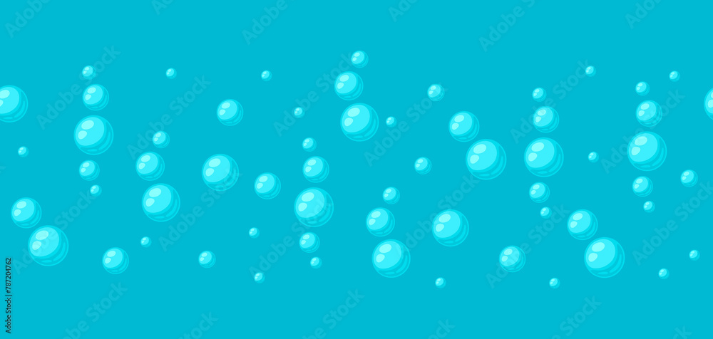 Pattern with turquoise bubbles. Abstract air balls in liquid.