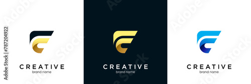 Letter F logo set