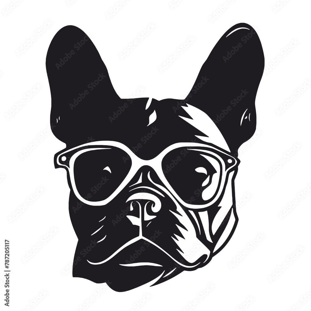 Portrait of french bulldog wearing sunglasses Portrait of french bulldog wearing sunglasses