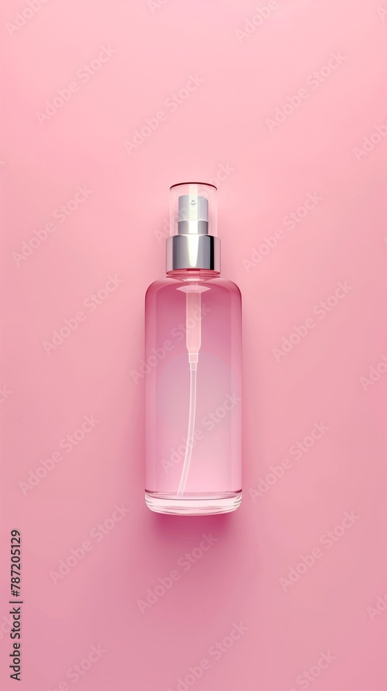 Blank transparent skincare liquid container package story background Blank transparent skincare liquid container package story background