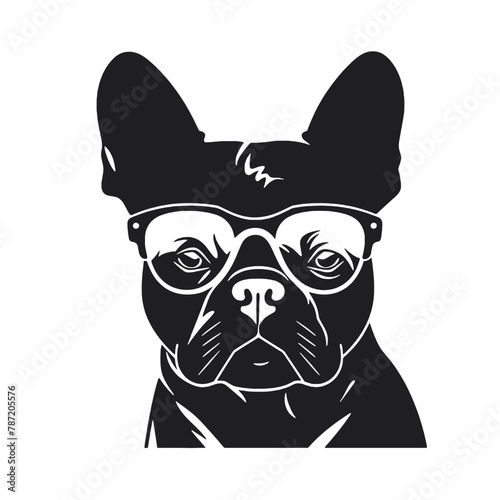 French bulldog Portrait. Vector illustration.